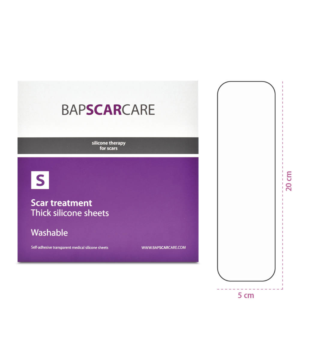 BAPSCARCARE S Narben-Silikonpflaster (waschbar) 5 x 20 cm